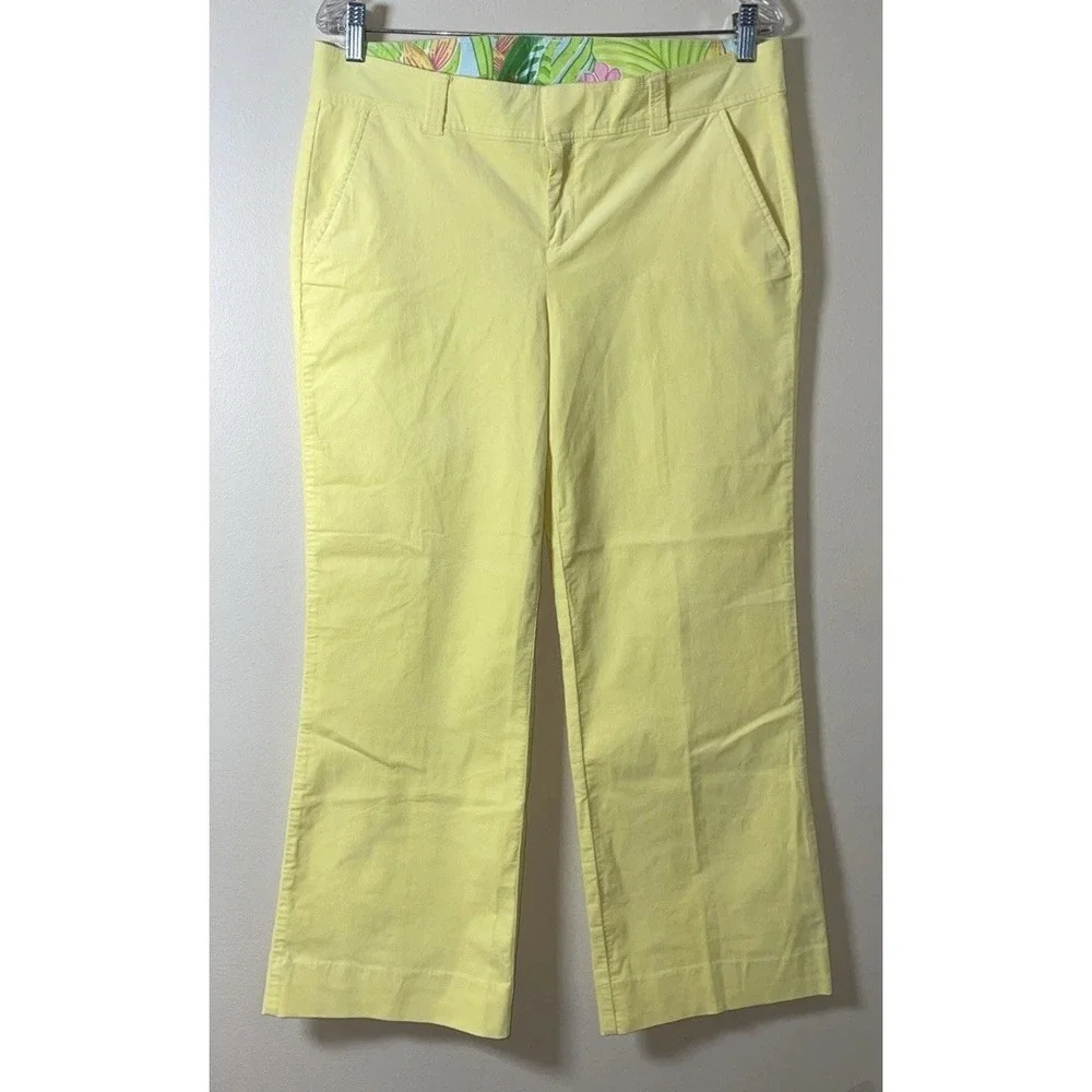 Lilly Pulitzer Vintage 90's Yellow Corduroy Cropped Pants Women's Size 10 34